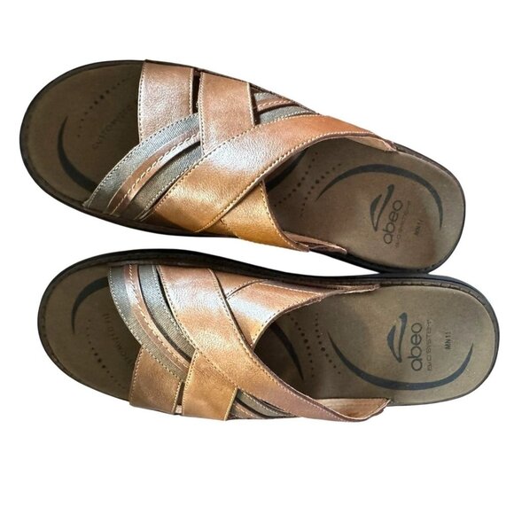 Abeo Bio-System Men\'s Brown Leather Slip-On Sz 11 Sandals With Arch Support main image 10